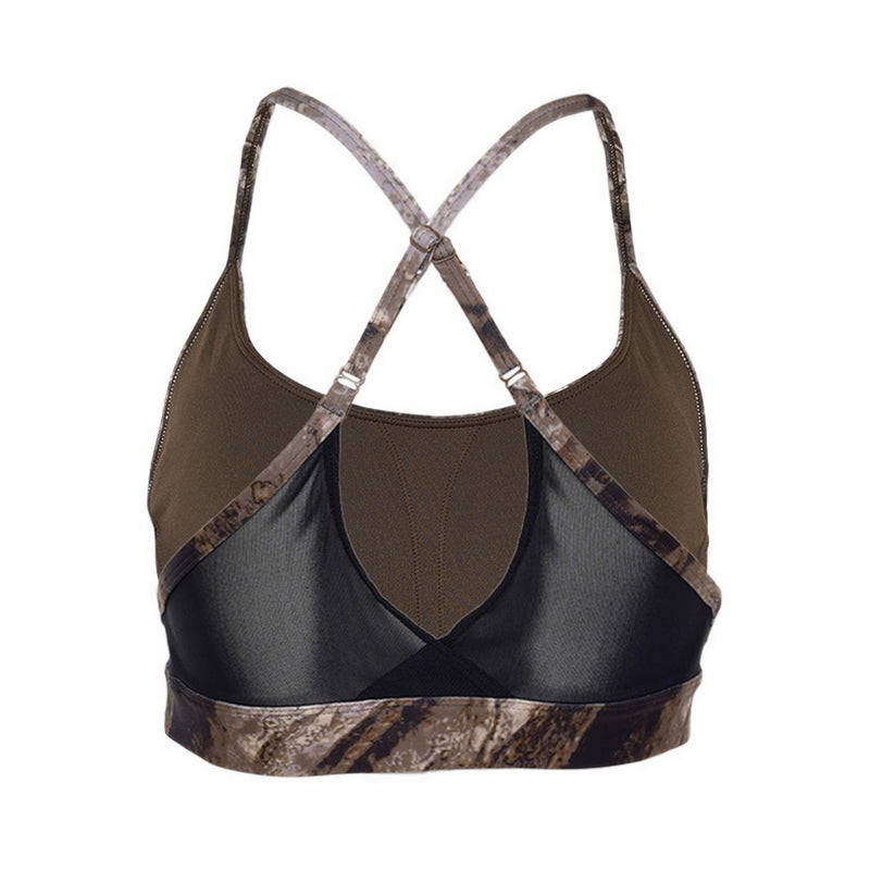 Reebok Lux Strappy AOP Women's Bra - Unearthed Brown