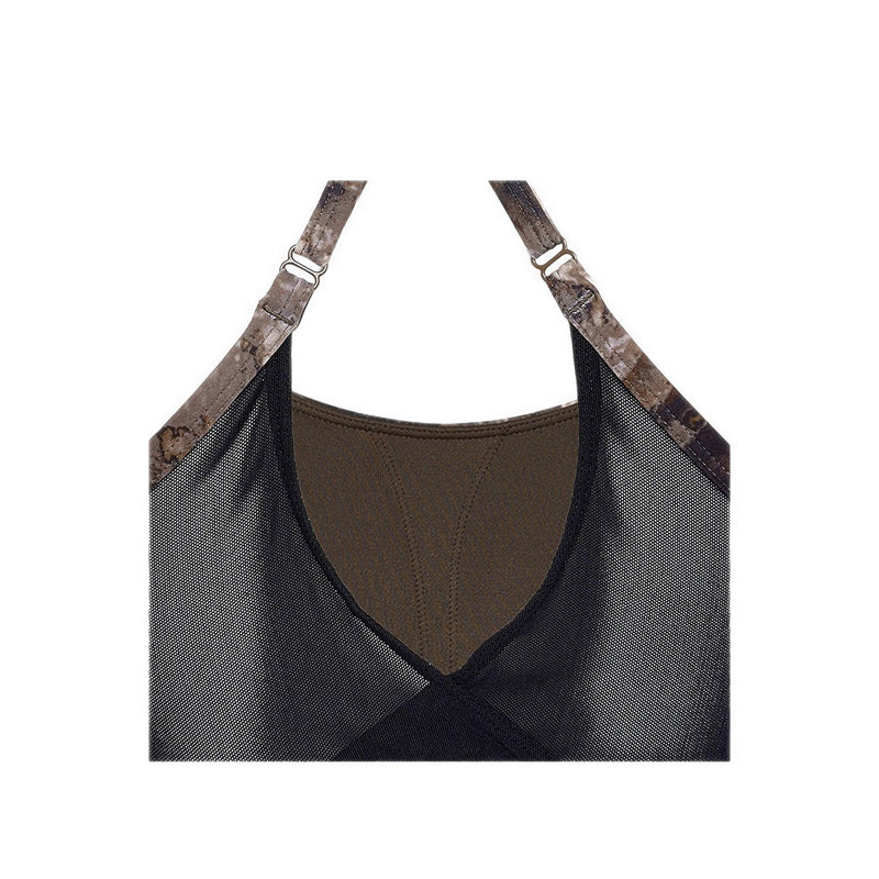 Reebok Lux Strappy AOP Women's Bra - Unearthed Brown