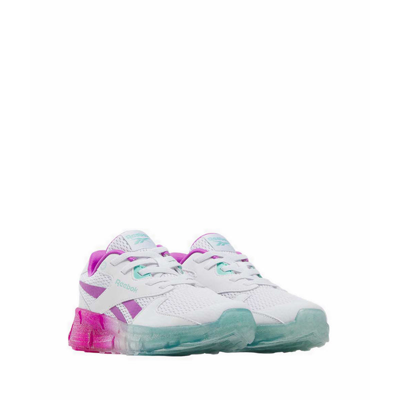 Reebok Zig N Glow 2 Elastic Lace Girls Running Shoes - White