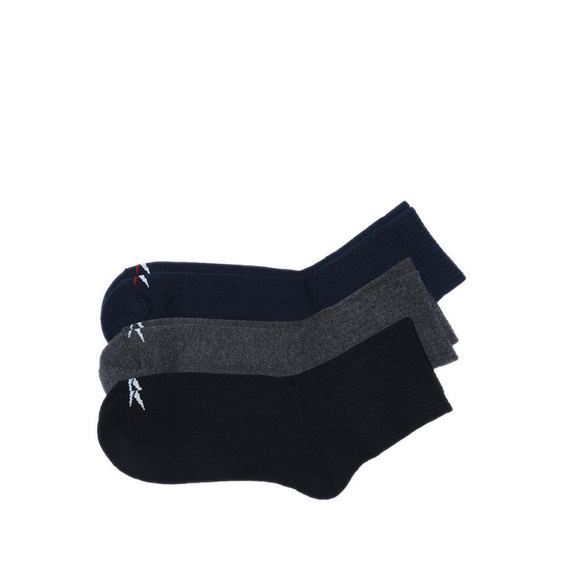 Reebok 3P Quarter Men's Socks - Grey Melange/Navy/Black