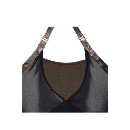 Reebok Lux Strappy AOP Women's Bra - Unearthed Brown