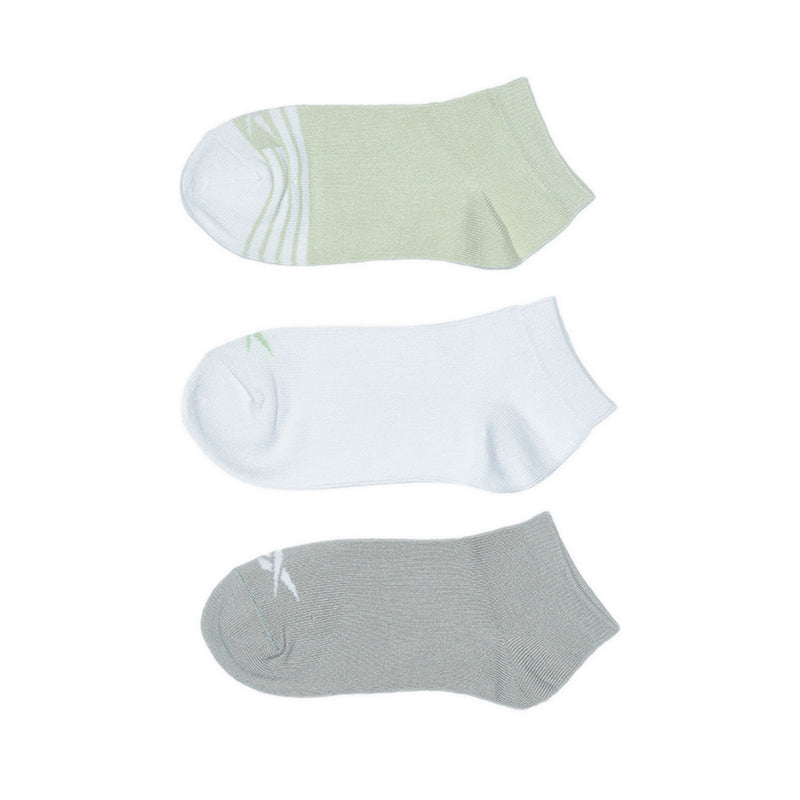 Reebok 3P Astrid Ankle Girl's Socks - Sage/White/Green