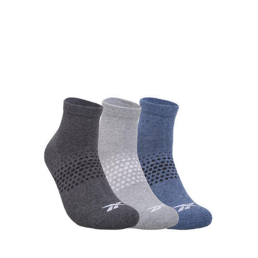Reebok 3P Charlie Ankle Men's Socks - Misty Blue/Grey/Dark Heather