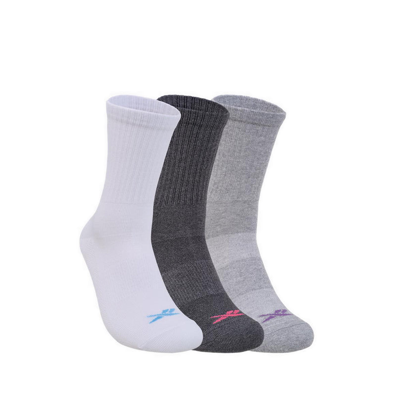 Reebok 3P Daria Crew Women's Socks - Dark Grey/Melange/White
