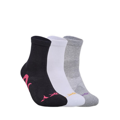 Reebok 3P Dior Quarter Women's Socks - Grey Melange/White/Black